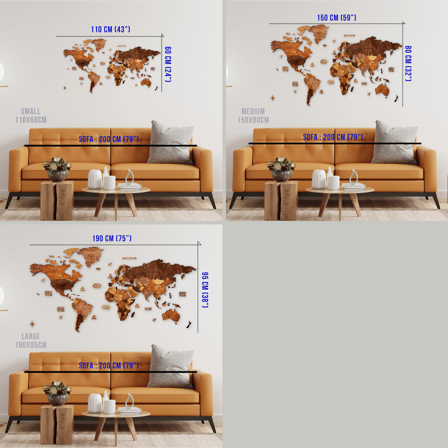 Wooden World Map Home Decor Wooden World Map Decor in Roorkee