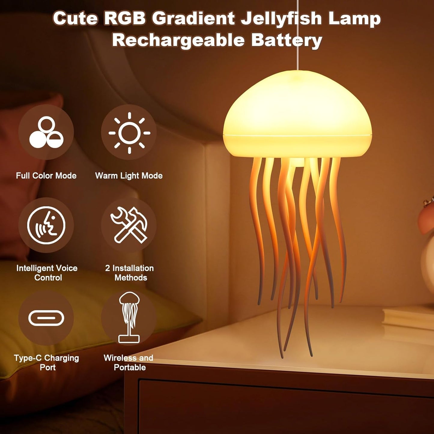 Jellyfish LED Night Light Lamp