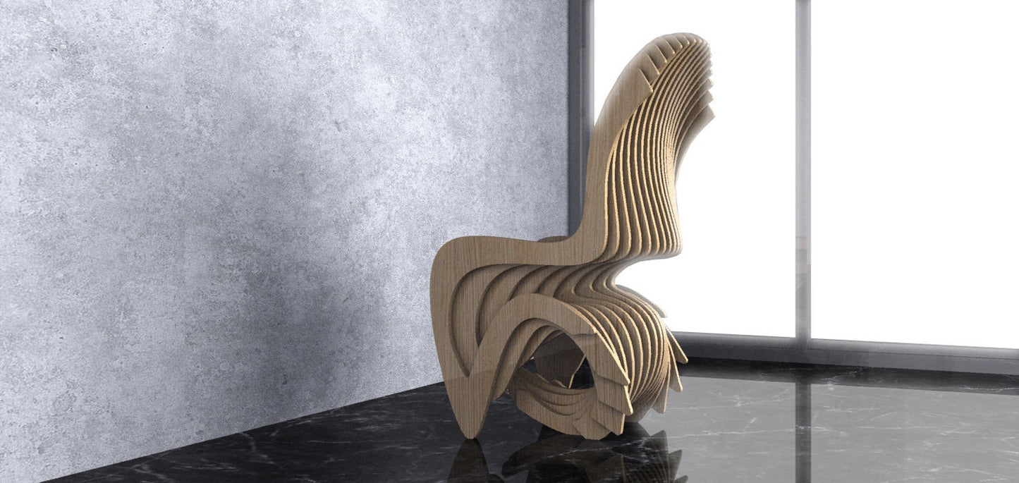 3D Parametric Wavy Wooden Chair