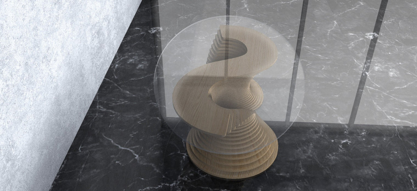 3D Wavy Design Parametric Wooden Table