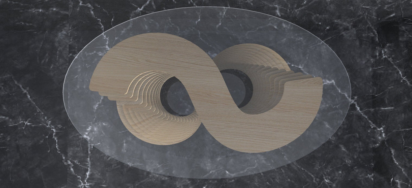 3D Wavy Design Parametric Wooden Table