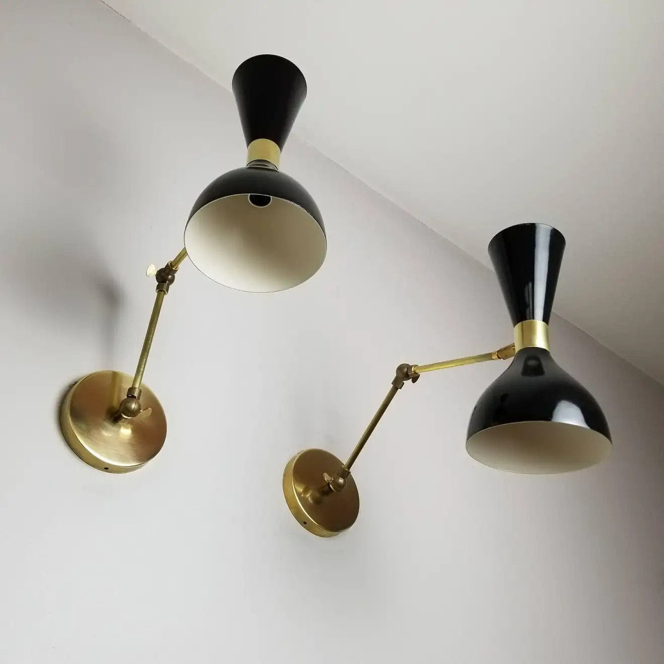 Italian Vanity Light Fixture Brass Wall Scone
