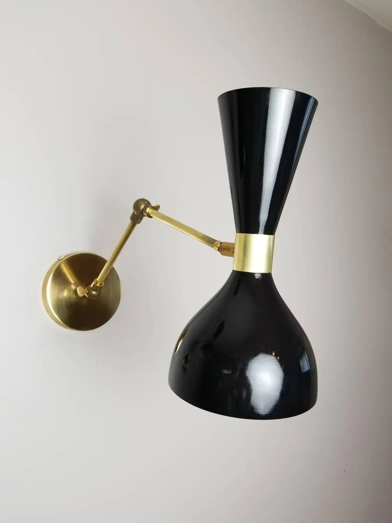 Italian Vanity Light Fixture Brass Wall Scone
