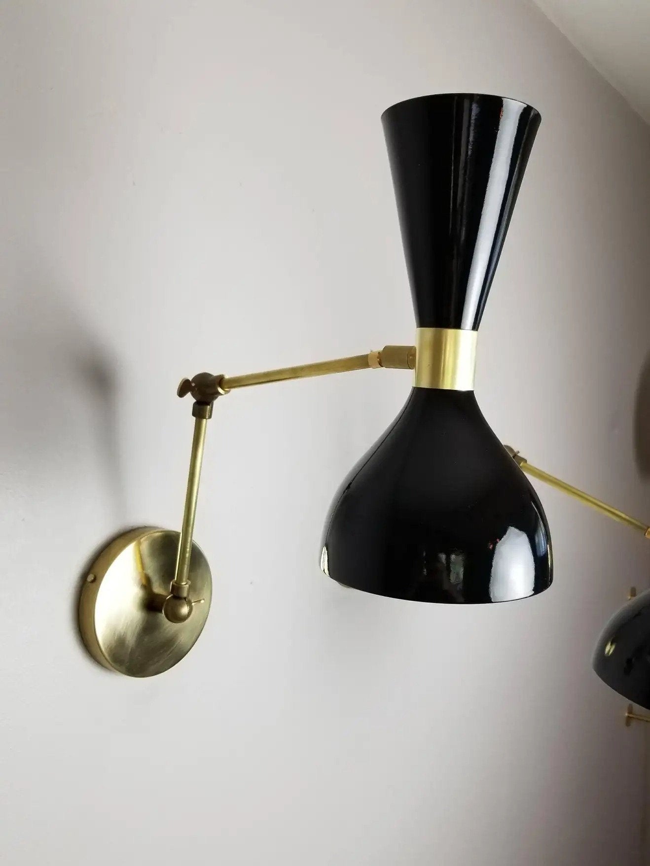 Italian Vanity Light Fixture Brass Wall Scone