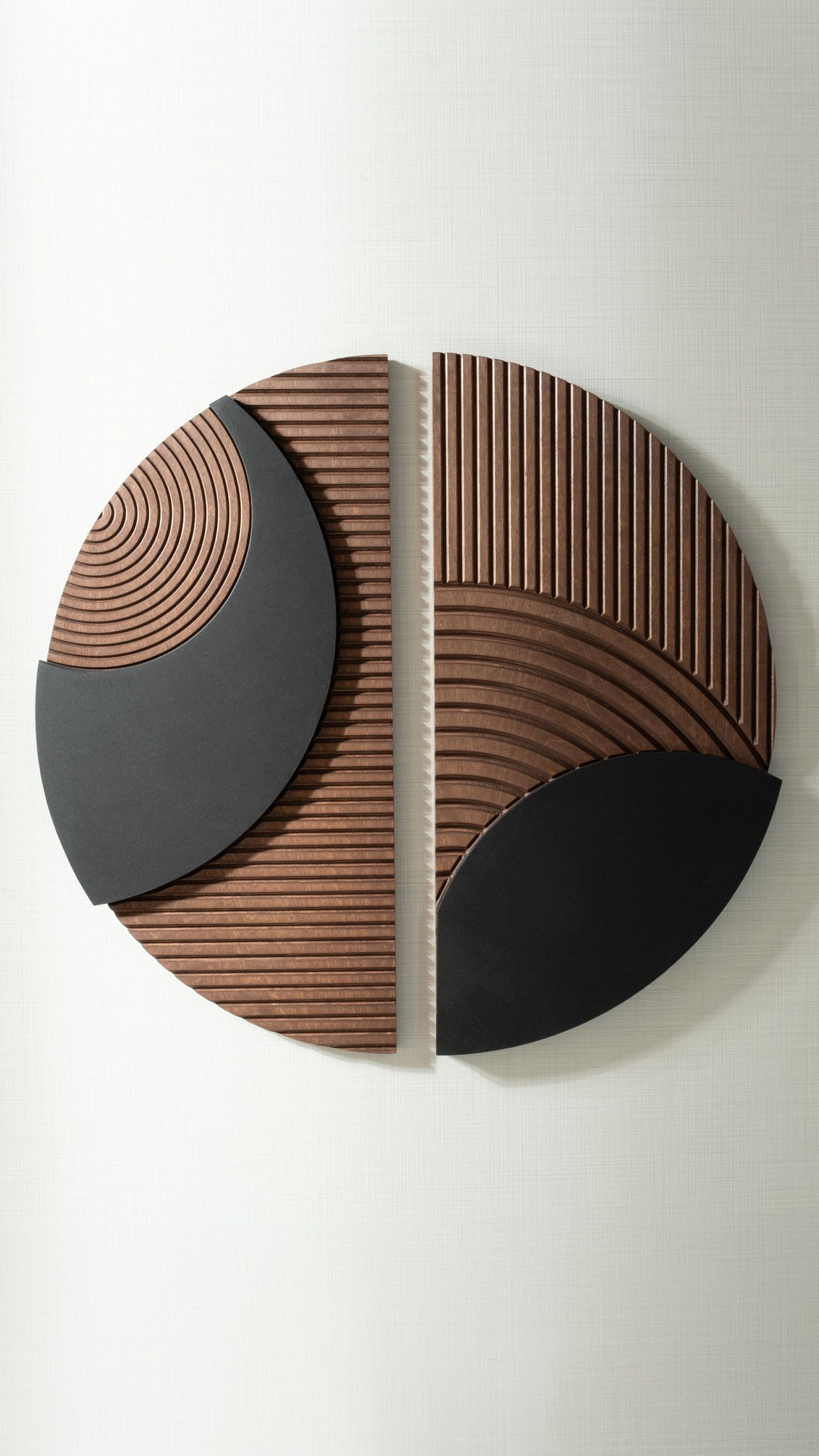 Twin Pieces Line Wooden Wall Art