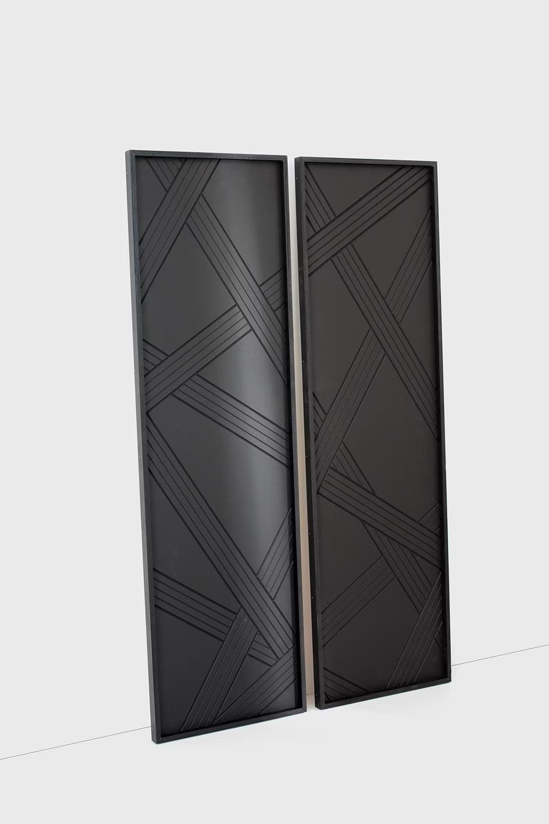 Black Modern Geometric Wooden Wall Art