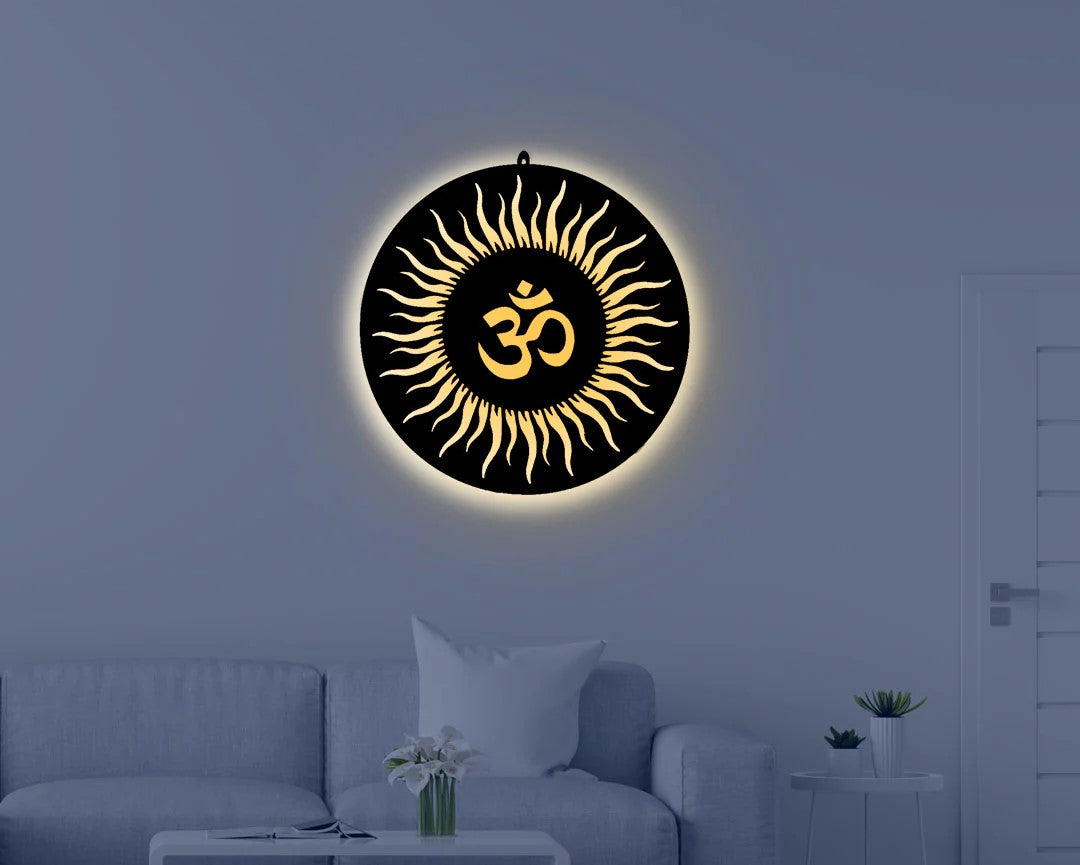 Illuminate Your Space with OM LED Wall Light for Spiritual Bliss Enhance Your Meditation Space