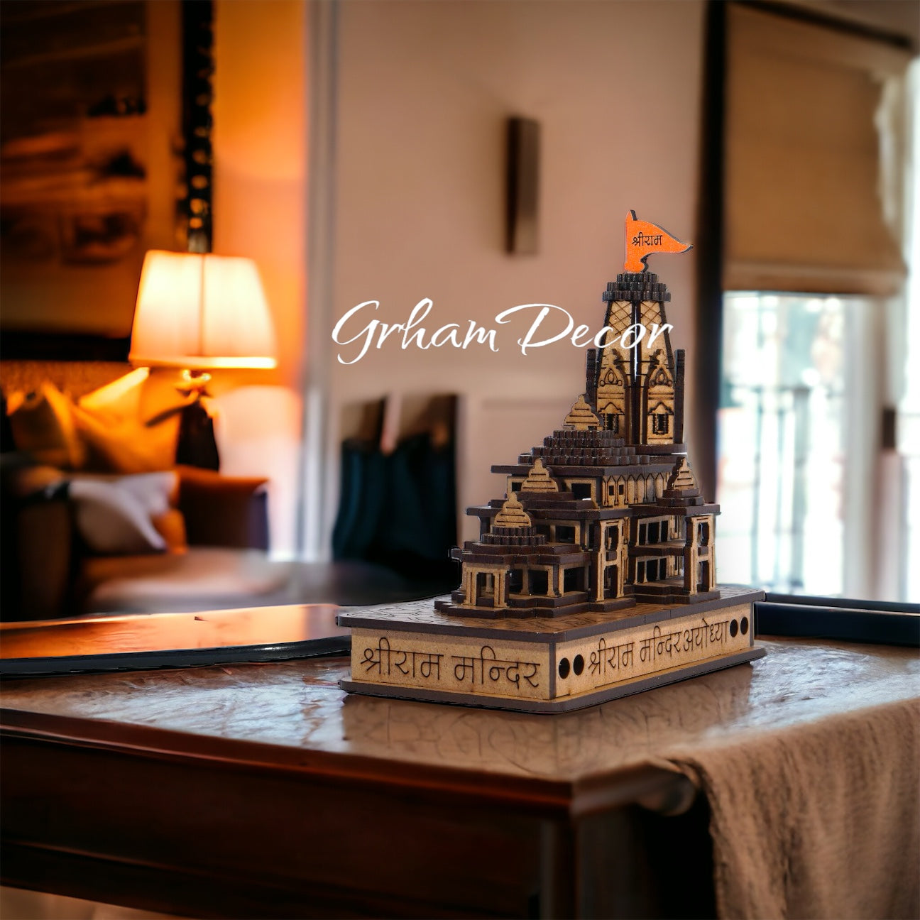 Handcrafted Wooden Temple Replica of Shree Ram in Ayodhya Sacred Shree Ram Wooden Temple A Beautiful Ayodhya Replica