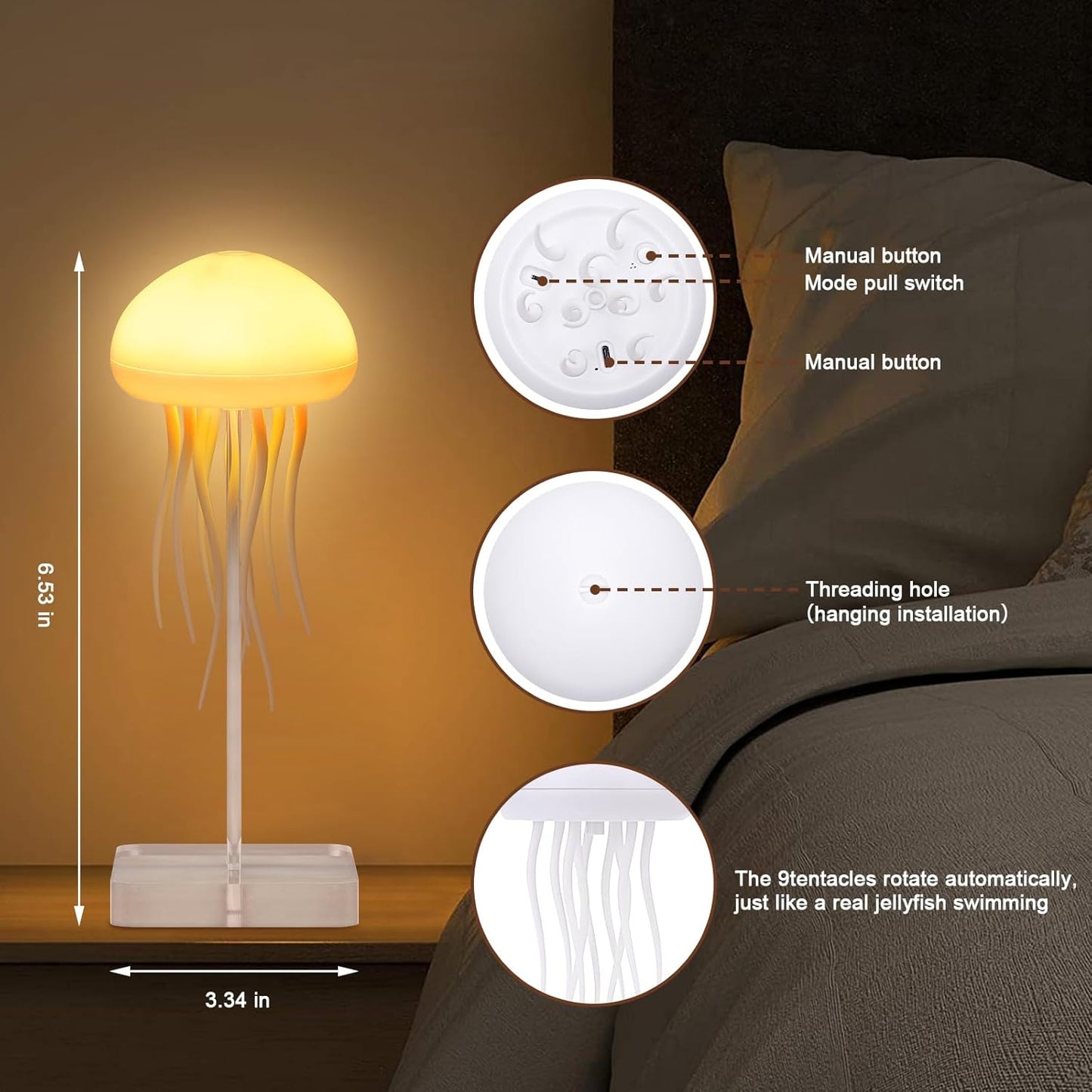 Jellyfish LED Night Light Lamp