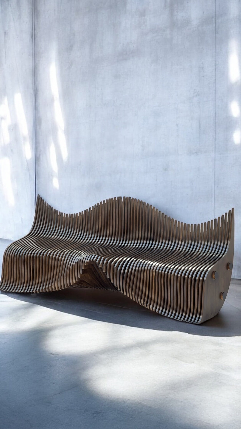 3D Wavy Design Parametric Wooden Bench - Graham Decors – Graham Decors