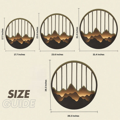 3D Wooden Mountain Wall Art