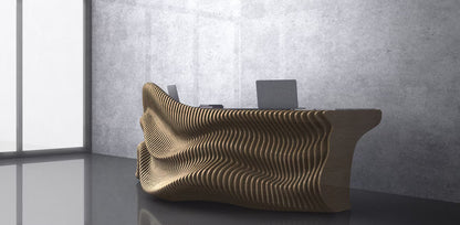 3D Wavy Design Parametric Wooden Office Desk