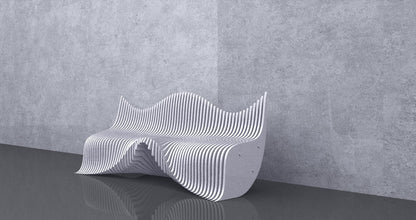 3D Wavy Design Parametric Wooden Bench