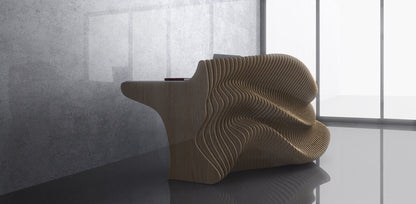 3D Wavy Design Parametric Wooden Office Desk