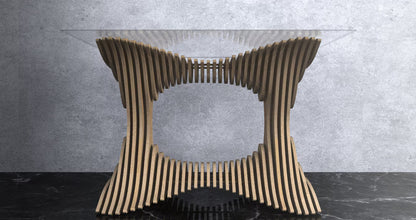 3D Parametric Wavy Design Wooden Table