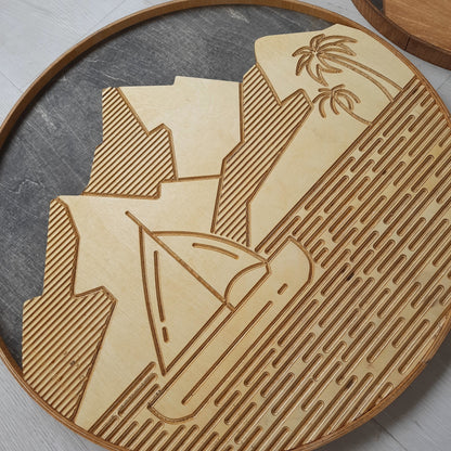 Set of 3 Abstract Design Wooden Wall Art