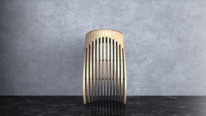 3D Parametric Wavy Design Wooden Stool