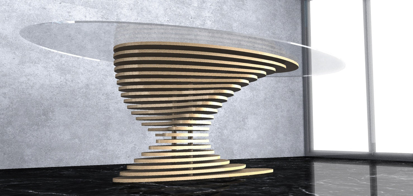 3D Wavy Design Parametric Wooden Side Table