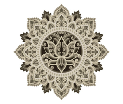 Lotus Design Multilayer Mandala Art