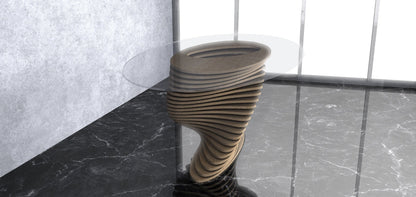 3D Wavy Design Parametric Wooden Side Table