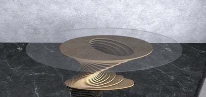 3D Wavy Design Parametric Wooden Side Table