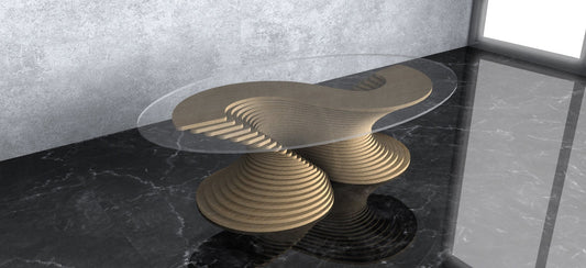 3D Wavy Design Parametric Wooden Table