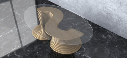 3D Wavy Design Parametric Wooden Table