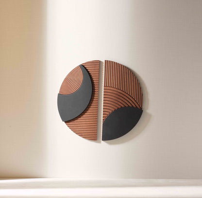 Twin Pieces Line Wooden Wall Art