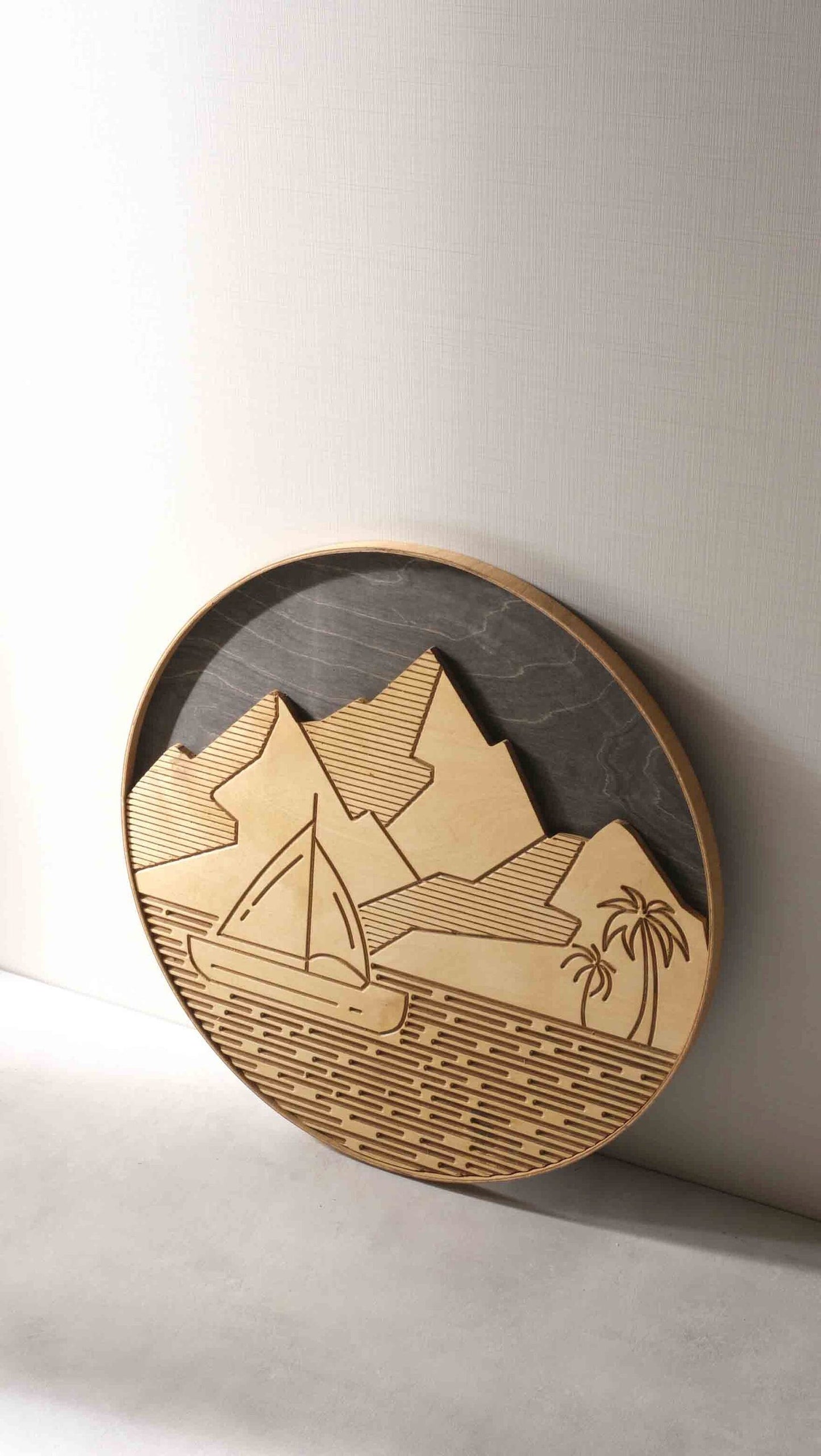 Set of 3 Abstract Design Wooden Wall Art