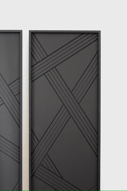 Black Modern Geometric Wooden Wall Art