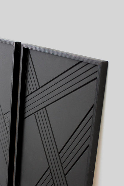 Black Modern Geometric Wooden Wall Art